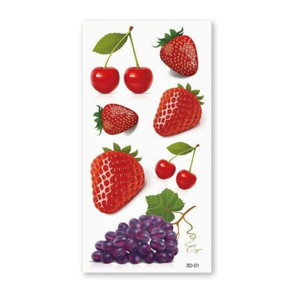 LV13_1 Tatuagem Adesiva Temporária Frutas 19 x 9 cm Luvi