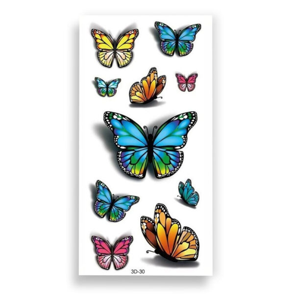 LV18_1 Cartela de Tatuagem Adesiva Temporária 3D 19 x 9 cm Luvi