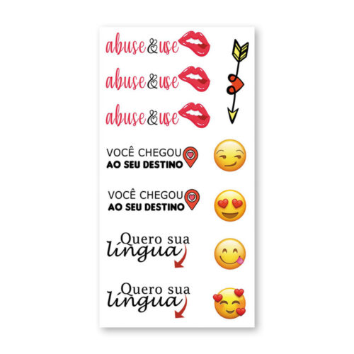 LV74_1 Cartela de Tatuagem Adesiva Temporária Abuse & Use 19 x 9 cm Luvi