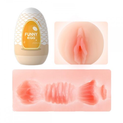 MA007L-Vagina_1 Funny Egg Masturbador Masculino Formato Vagina em Cyberskin Vip Mix
