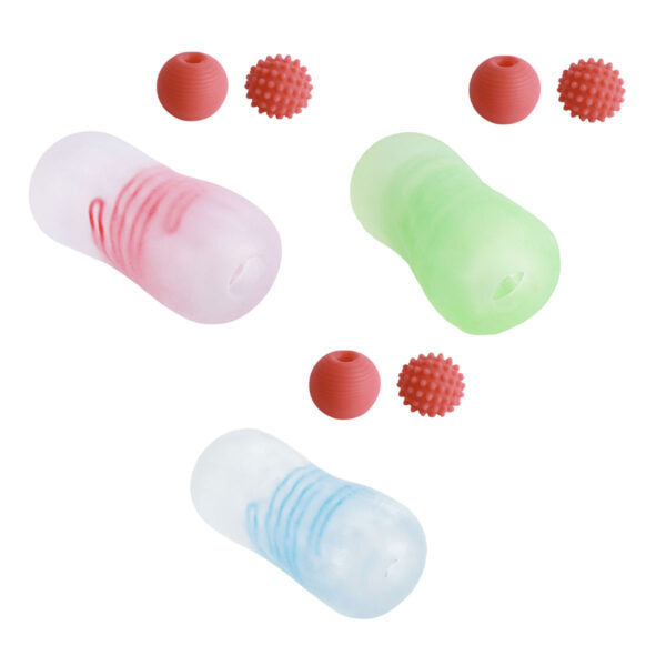 MA129-Rosa_7 Masturbador Masculino em Formato Lanterna com Esféras Internas Vip Mix