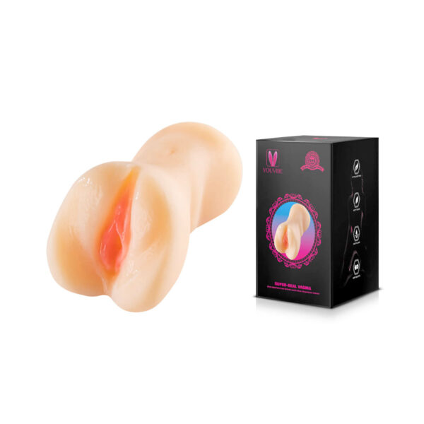 MA224-Bege_4 Masturbador Masculino Formato Vagina RealĂstica em CyberSkin Daybreak Youvibe VipMix