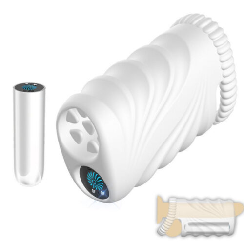 MAN1069-Branco_1 Monroe Masturbador Masculino com Cápsula Vibratória de 10 Modos de Vibração Me Ame Sex Toys