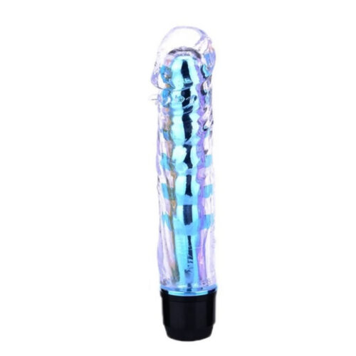 MLBA1053-AZ-Azul_1 Vibrador Multivelocidade Translúcido com Glande Me Ame Sex Toys