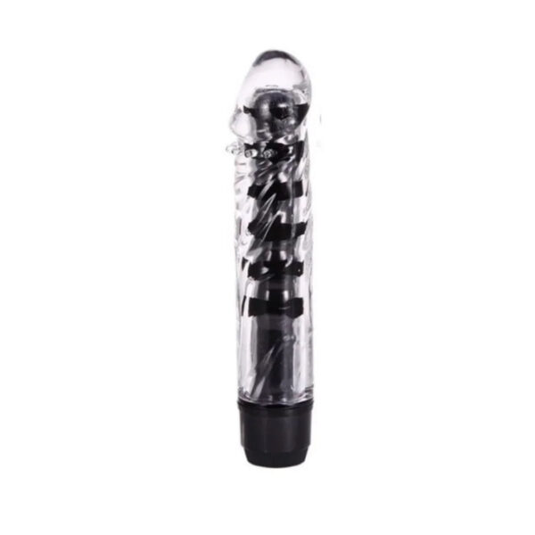 MLBA1053-PT-Preto_1 Vibrador Multivelocidade TranslĂșcido com Glande Me Ame Sex Toys
