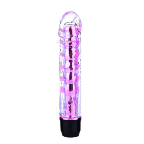 MLBA1053-RS-Rosa_1 Vibrador Multivelocidade TranslĂșcido com Glande Me Ame Sex Toys