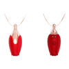 MLBA2321-VM-Vermelho_2 Necklace Vibrator Mini Vibrador Colar em Formato de Rosa com 10 Modos de Vibração Me Ame