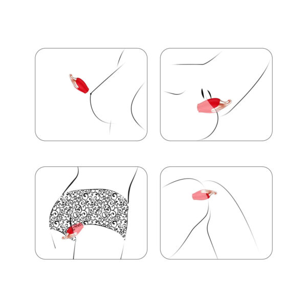 MLBA2321-VM-Vermelho_3 Necklace Vibrator Mini Vibrador Colar em Formato de Rosa com 10 Modos de Vibração Me Ame