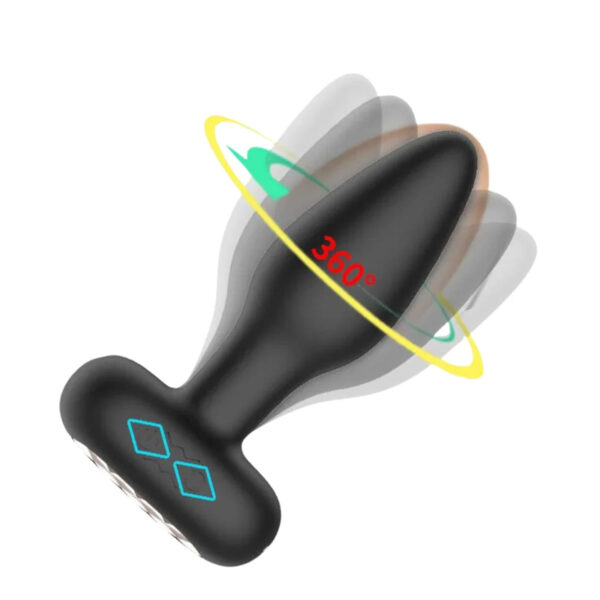 MLPP6082-PT_2 Plug Anal Vibratório por Aplicativo em Silicone com Rotação 360° Me Ame Love