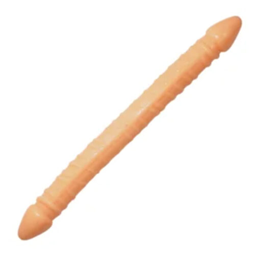 MLVA2112-BG-Bege_1 Prótese Peniana Dupla Long em Silicone 34x3,3cm Me Ame Sex Toys