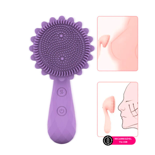 MLVA2688-Roxo_2 Massageador de Clitóris com Cerdas Texturizadas e 10 Modos de Vibração Me Ame