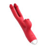 MLVE6162-Vermelho_1 Vibrador Duplo Vai e Vem com Estimulador Clitoriano em Formato de Boquinha Me Ame Sex Toys
