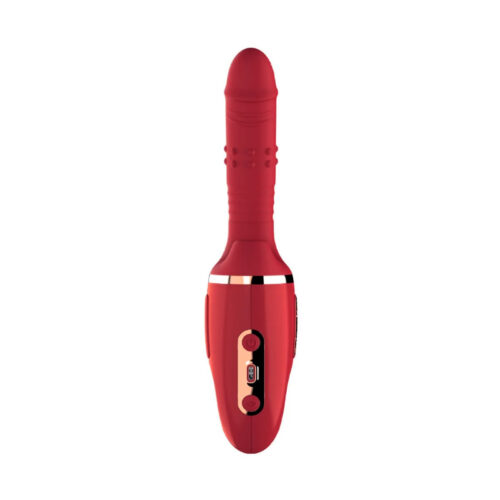 MLVO4890-Vermelho_1 Angel Telescopio Vibrador com 10 Modos de Vai e Vem Texturizado e 10 Modos de Sucção Me Ame