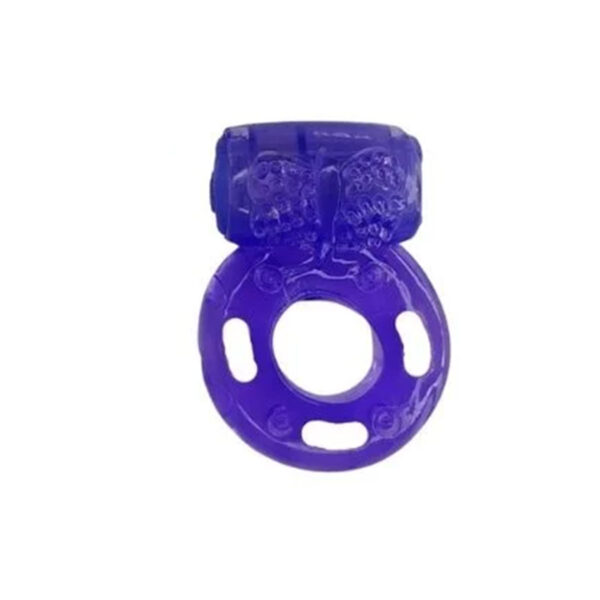 MNA1001-RX-Roxo_1 Anel Peniano com Vibrador e Estimulador Clitoriano Borboleta Me Ame Sex Toys