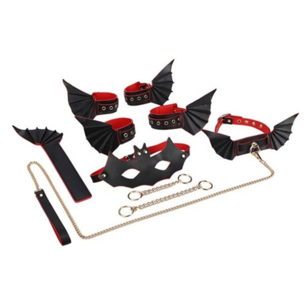 MSM1151-Preto-com-Vermelho_1 Kit Bondage Morcego 7 em 1 Me Ame Sex Toys