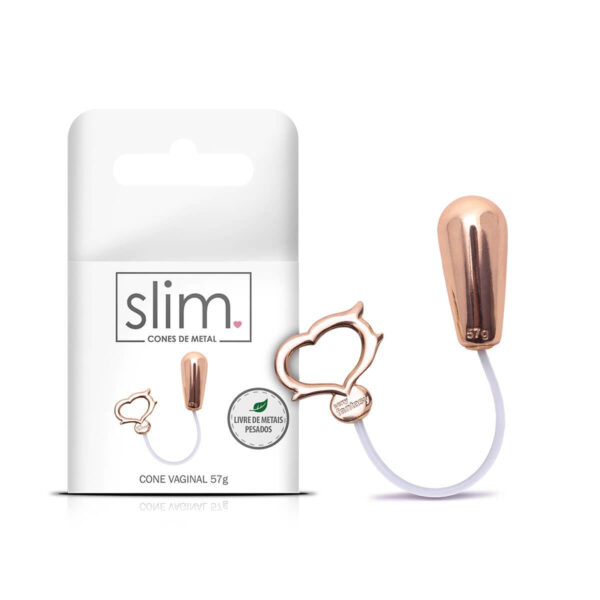 MT036_1 Cone Vaginal Pompoarismo em Metal 57g- 4,4X 2,1cm Linha Slim Sexy Fantasy