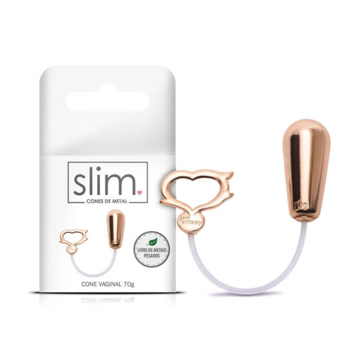 MT037_1 Cone Vaginal Pompoarismo em Metal 70g- 4,1X 1,9 cm Linha Slim Sexy Fantasy