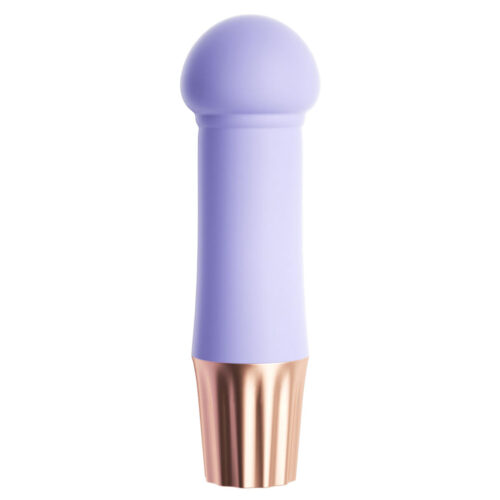MV094E-Lilas_1 Mini Vibrador Recarregável com Cabeça Achatada e 10 Modos de Vibração