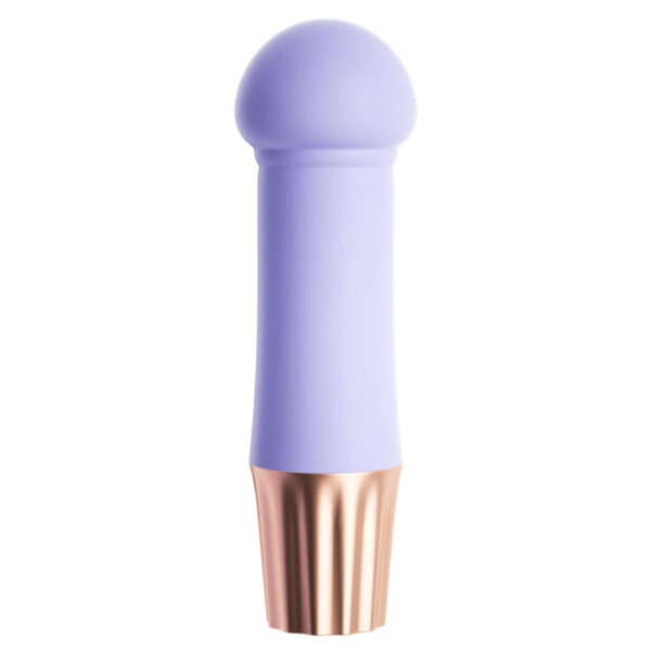 MV094E-Lilas_1 Mini Vibrador Recarregável com Cabeça Achatada e 10 Modos de Vibração