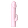 MV123-Rosa_1 Vibrador Recarregável Mini Pênis com Estimulador Clitoriano em Formato de Coelho Vip Mix