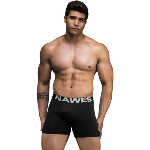 N22-EG1-Preto_1 Cueca Boxer Adulta Básica em Cotton Plus Size Nawes