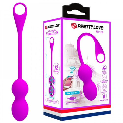 OV023_1 Pretty Love Elvira Bola Kegel para Pompoar com 12 Vibrações Controladas via App Miss Collection