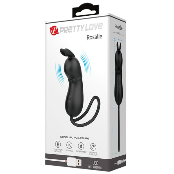 OV037-Preto_10 Rosalie Pretty Love Cápsula Vibratória em Formato de Coelho com 7 Modos de Vibração Vip Mix