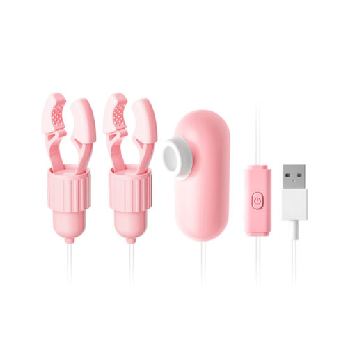 OV046C-Rosa_1 Prendedores de Mamilos de Pressão com Cápsula vibratória e Sugador Vip Mix