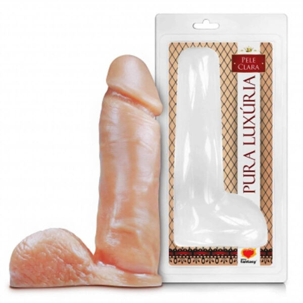 PA021_1 Prótese Pura Luxúria Realístico com Escroto 20,5x4,7 cm Sexy Fantasy