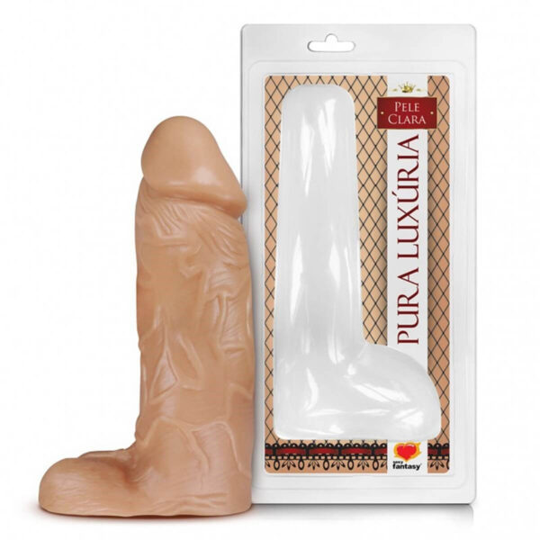 Prótese Pura Luxúria Realístico com Escroto 23,2 x 7,3 cm Sexy Fantasy