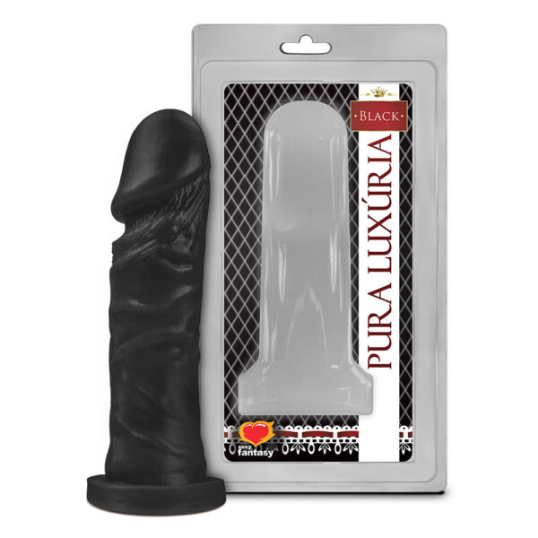PAP008-Preto_1 Prótese Pura Luxúria Maciço 15,3x4 Sexy Fantasy