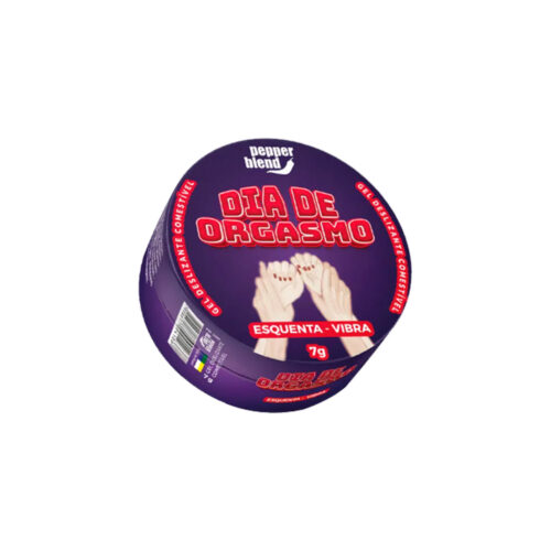PB399_1 Dia de Orgasmo Gel Deslizante Comestível Esquenta e Vibra 7g Pepper Blend