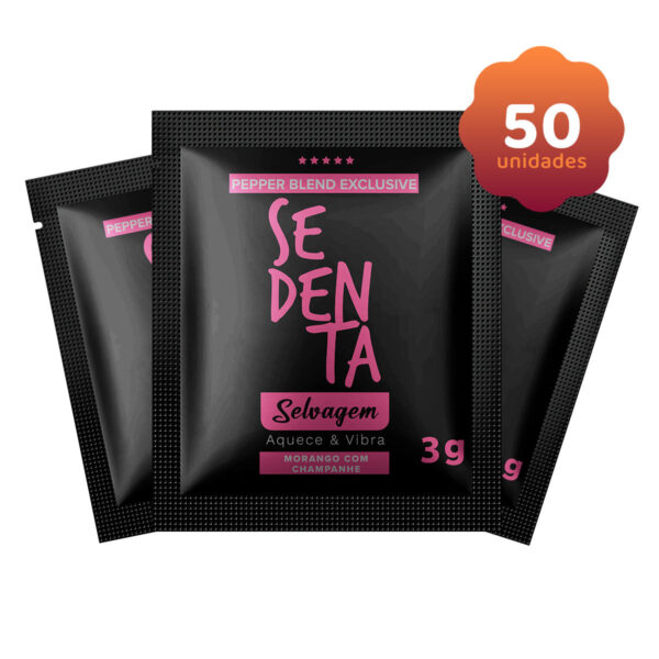 Kit Erótico com 50 Sachês Sedenta Selvagem 3g Pepper Blend