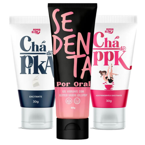 Kit Erótico com Chá de PPK, Chá de Pika e Sedenta Por Oral Lollipop