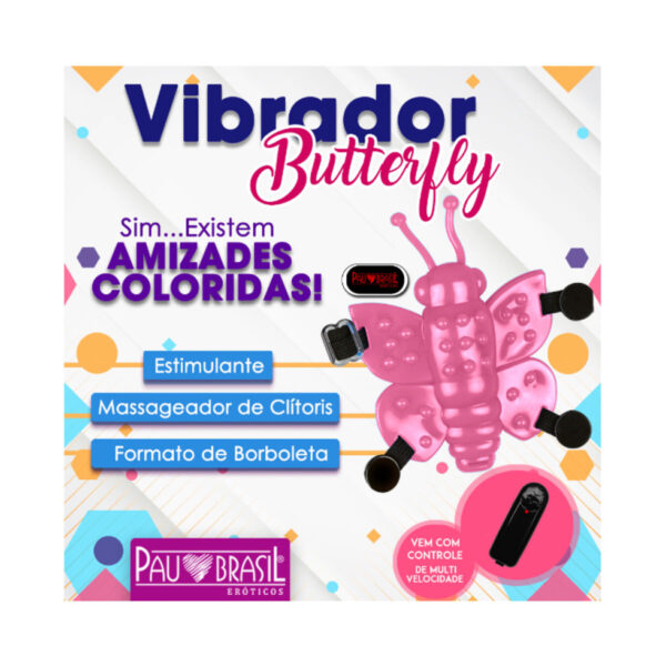 PBE106M-Rosa_2 Micro Butterfly Massageador e Estimulador de Clitóris com Vibro Pau Brasil
