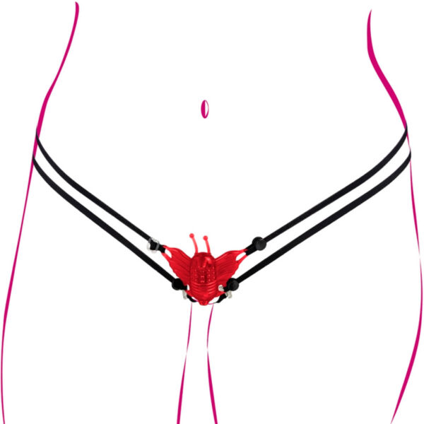 PBE106M-Vermelho_2 Micro Butterfly Massageador e Estimulador de Clitóris com Vibro Pau Brasil