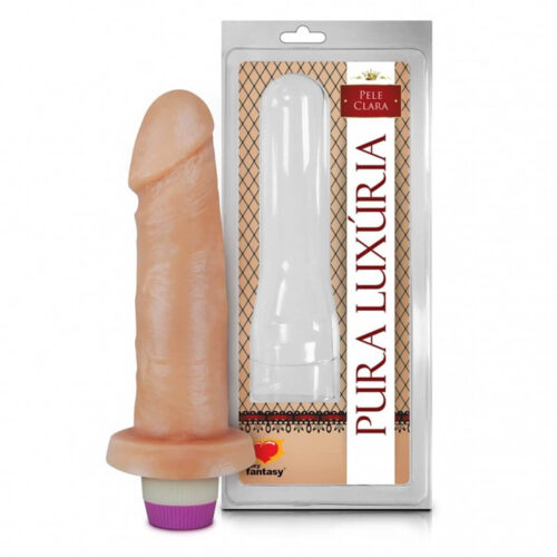 PC005_1 Prótese Pura Luxúria Realístico com Vibro 14x3,7 cm Sexy Fantasy