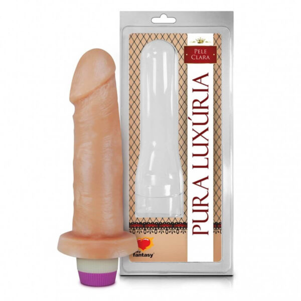 PC005_1 Prótese Pura Luxúria Realístico com Vibro 14x3,7 cm Sexy Fantasy