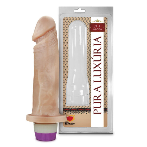 Prótese Pura Luxúria Realístico com Vibro 18x4,5 cm Sexy Fantasy