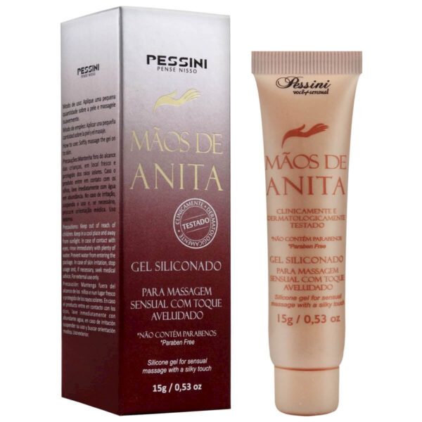 PC896_1 Gel Siliconado para Massagem Sensual com Toque Aveludado Mãos de Anita 15g Pessini