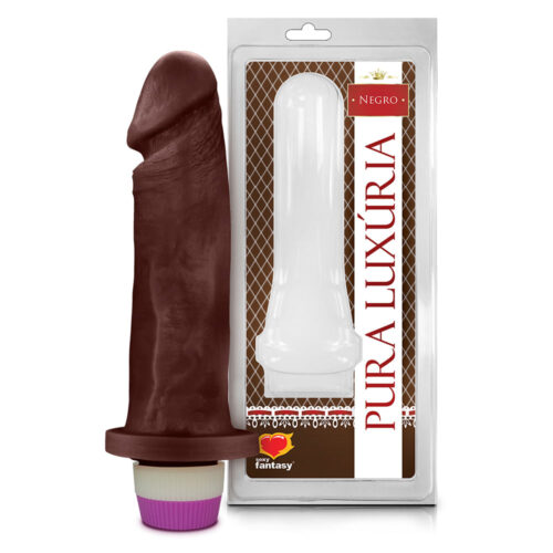 Prótese Pura Luxúria Realístico com Vibro 18x4,5 cm Sexy Fantasy