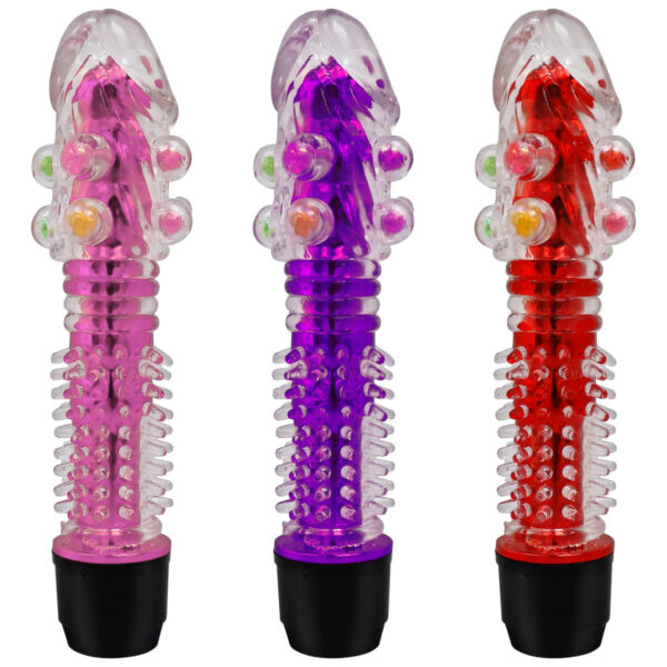 PE011C-Roxo_3 Vibrador Multivelocidade com Capa Texturizada e Pérolas Massageadoras Vip Mix