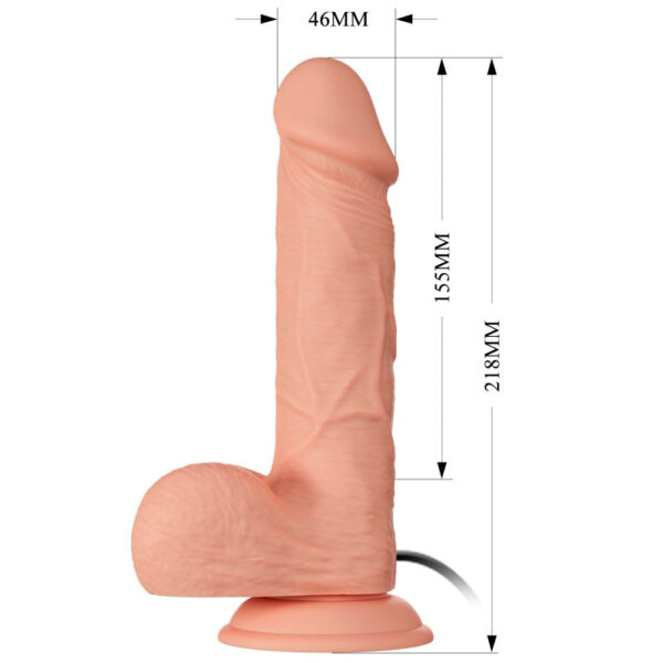 PE013C-Bege_10 Beautiful Bahamut Prótese Realística com Vibrador Multivelocidades Interno 21,8 x 4,3 cm Vip Mix