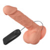 PE013C-Bege_3 Beautiful Bahamut Prótese Realística com Vibrador Multivelocidades Interno 21,8 x 4,3 cm Vip Mix