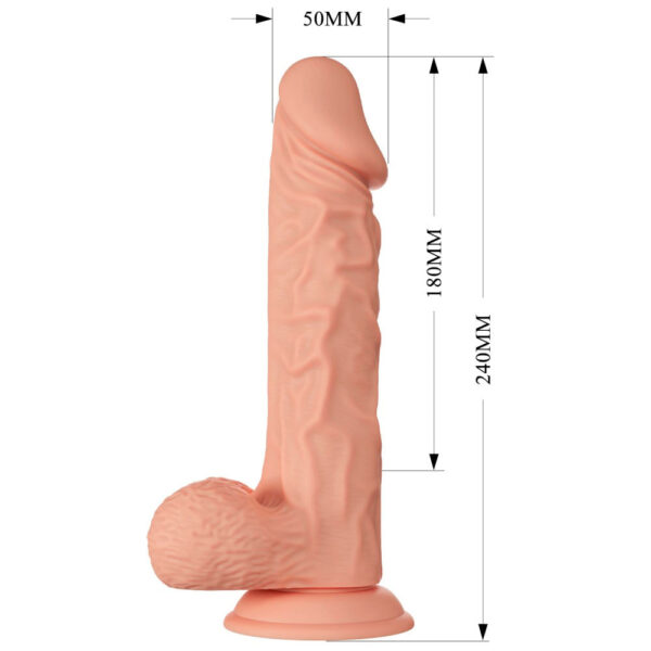 PE013D-Bege_6 Beautiful Buraq Prótese Realística com Vibrador Multivelocidade 24 x 4,6 cm Vip Mix