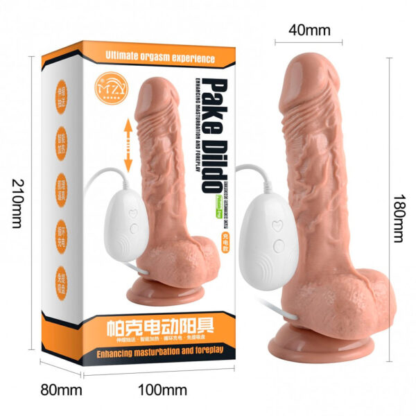 Pake Dildo Prótese com 10 Modos de Vibração e 7 Modos de Vai e Vem com Autoaquecimento Vip Mix