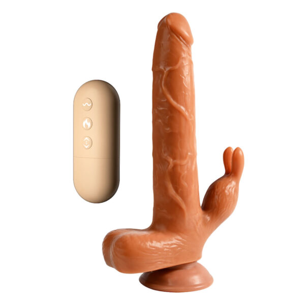 PE207-Bege_1 Prótese Realística com Ventosa e Vibro - Lilo Prótese Realística com Estimulador e 12 Modos de Vibração, Vai e Vem e Rotação VipMix