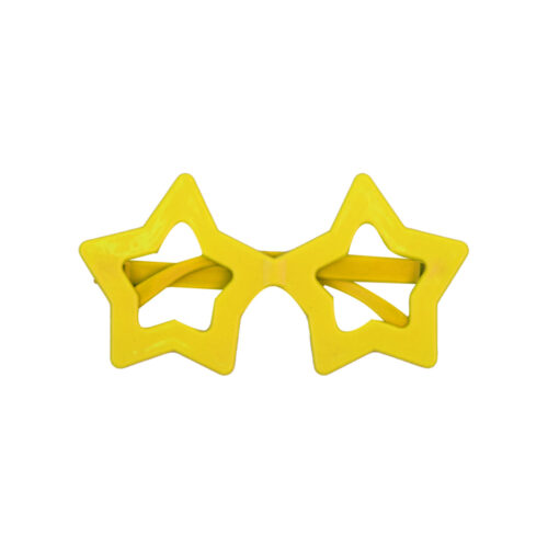 PF086-Amarelo_1 Óculos Plástico com formato de Estrela PTD Festas