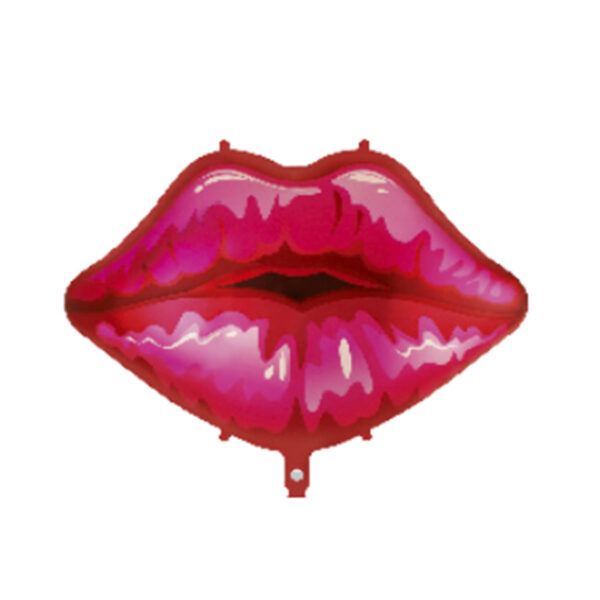 PF10026-Vermelho_1 Balão Beijo Metalizado 76,5x7 cm PTD Festas