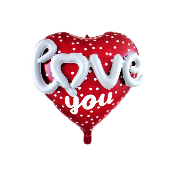 PF10314BR-Branco_1 Balão Metalizado Coração Love You PTD Festas